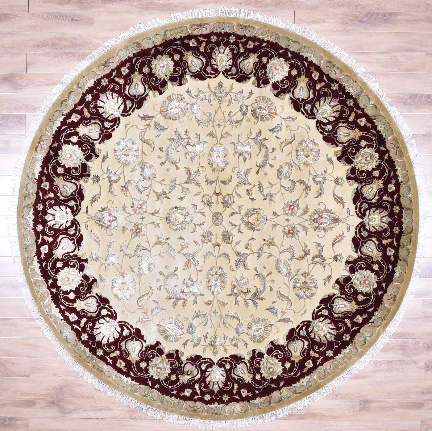 Tabriz Beige / Red, 4′2″ × 12′3″