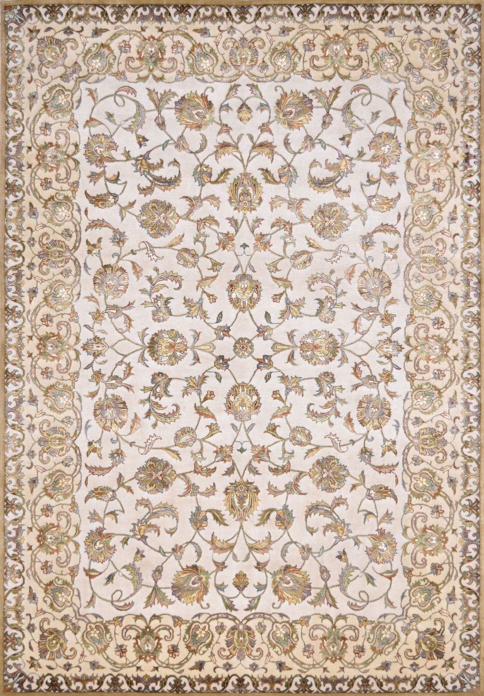 Tabrizi Tabriz Ivory/Beige, 5′0″ × 7′1″