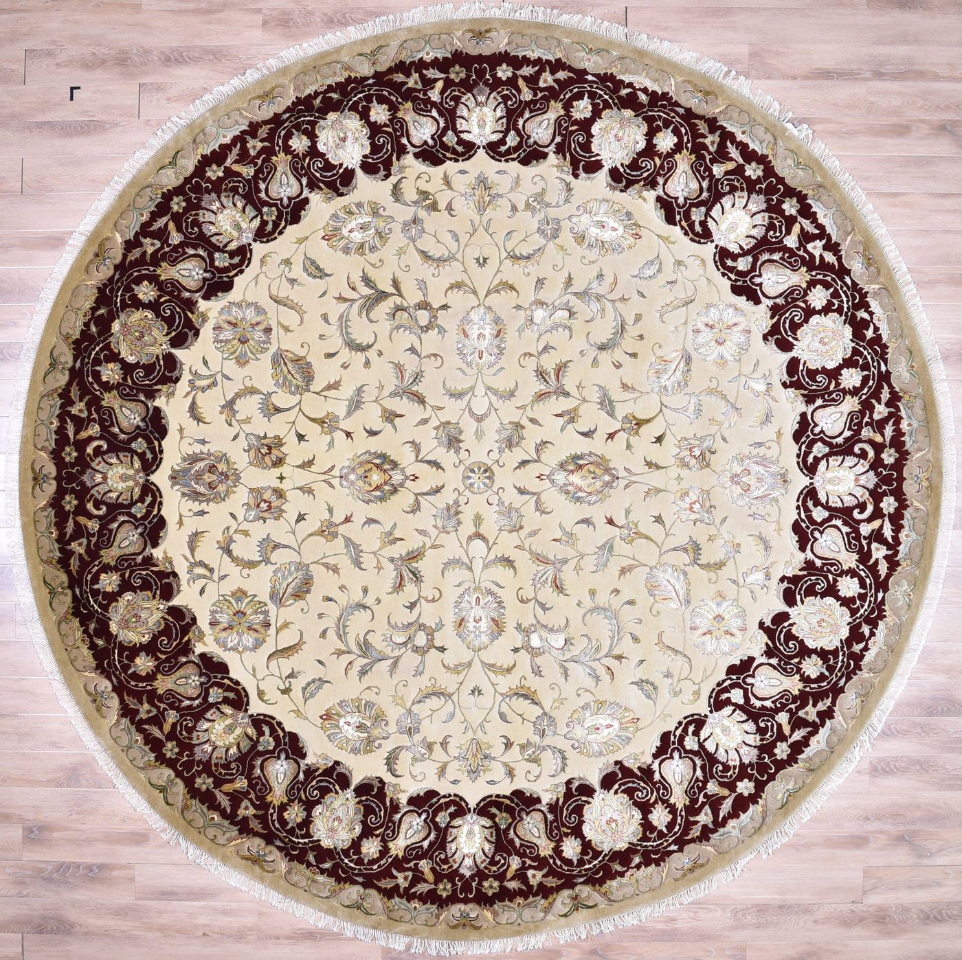Tabrizi025E Beige & Red, 10′0″ × 10′0″