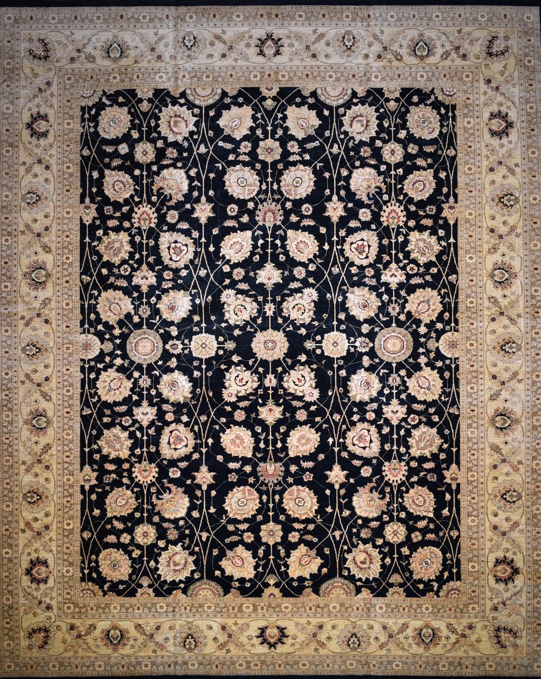 Peshawar Ziegler Black & Ivory, 13′5″ × 16′1″