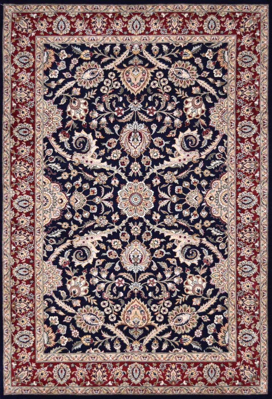 Shalimar Kashan Navy/Red, 4′0″ × 6′0″