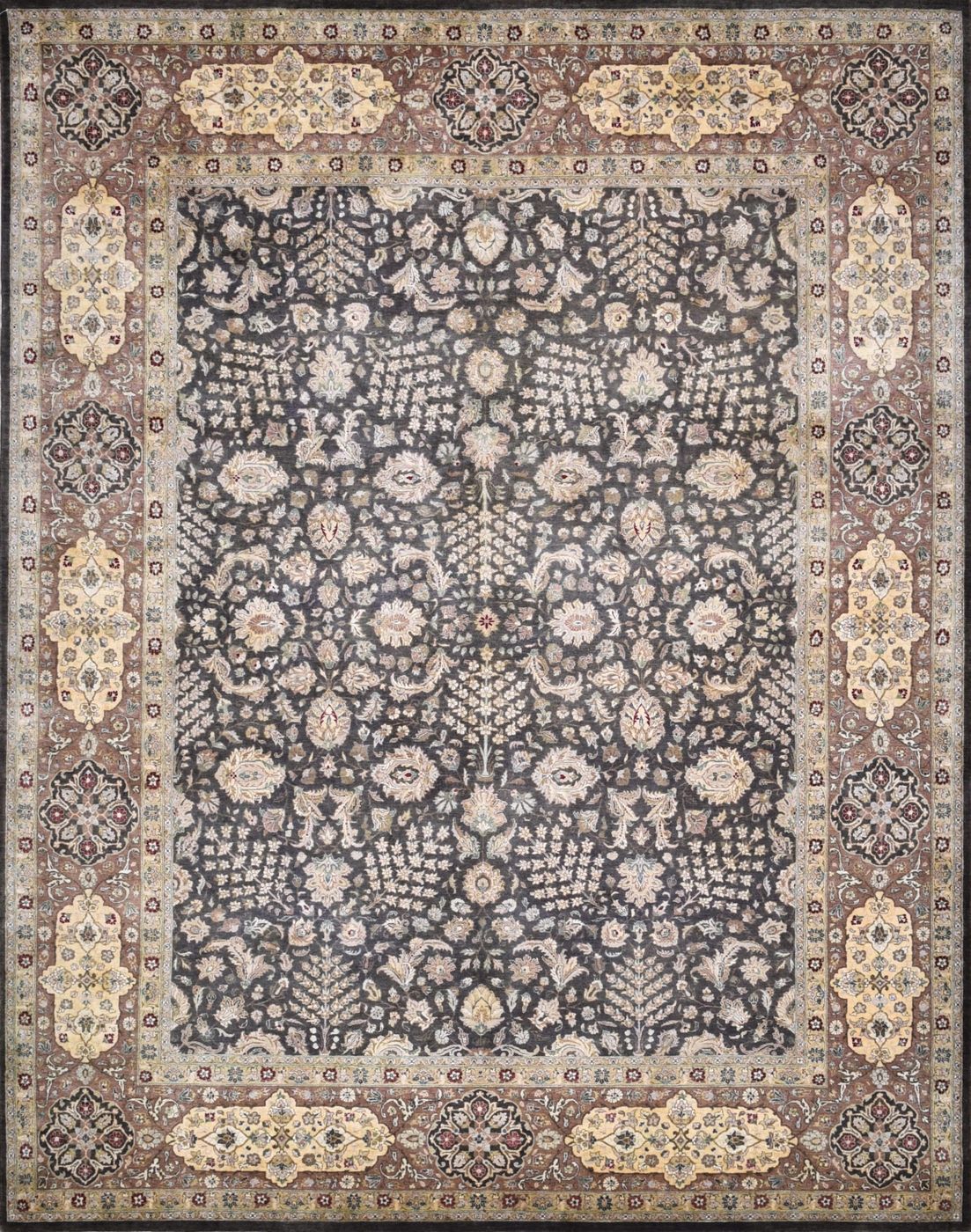Tabriz ZIA Brown & Rose, 8′1″ × 9′10″, from the Shalimar collection