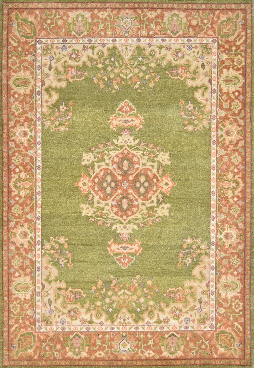 Amritsar Oushak Green/Camel, 4′2″ × 6′0″