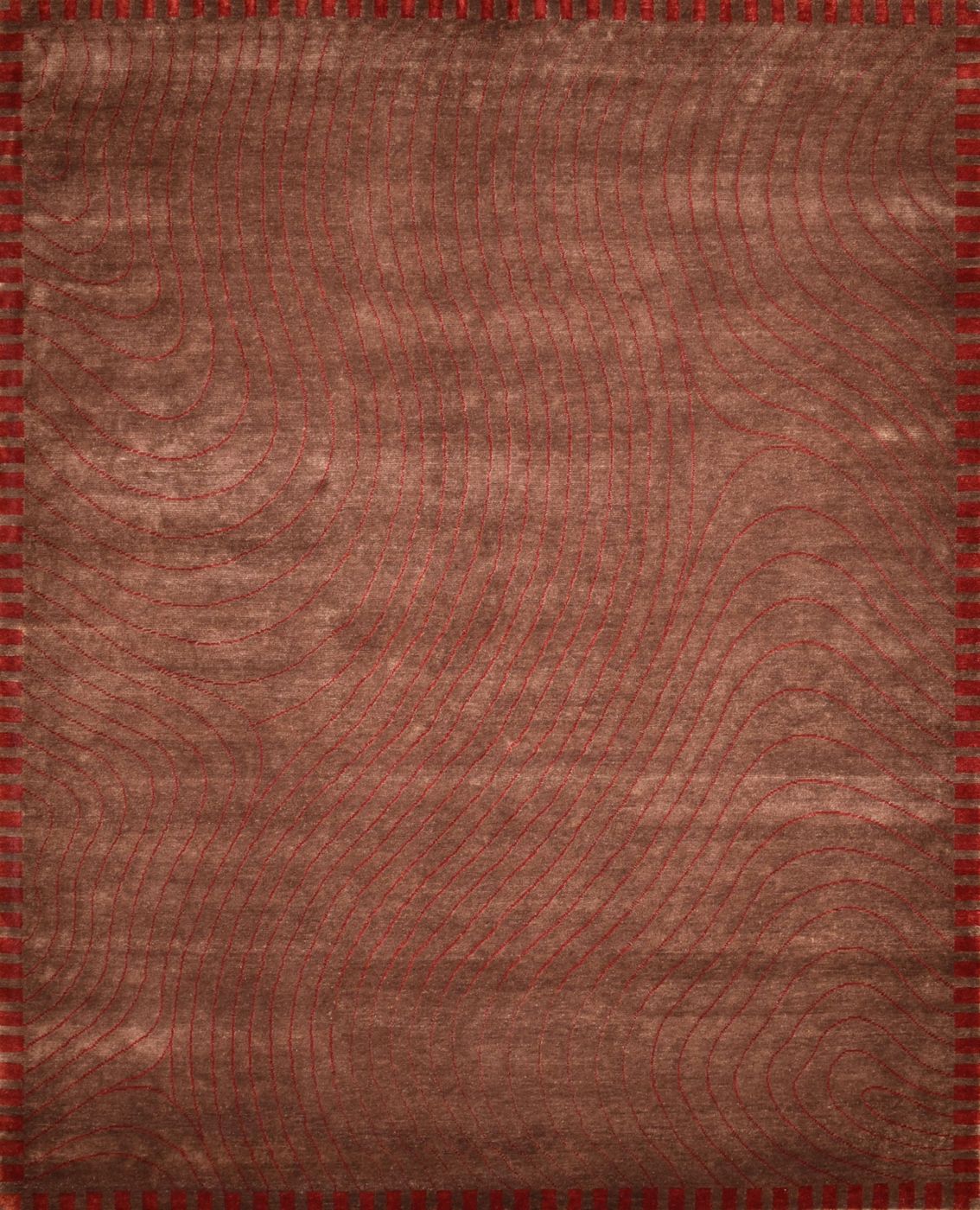 Tibetan TBT32D Brown & Red, 8′3″ × 10′2″