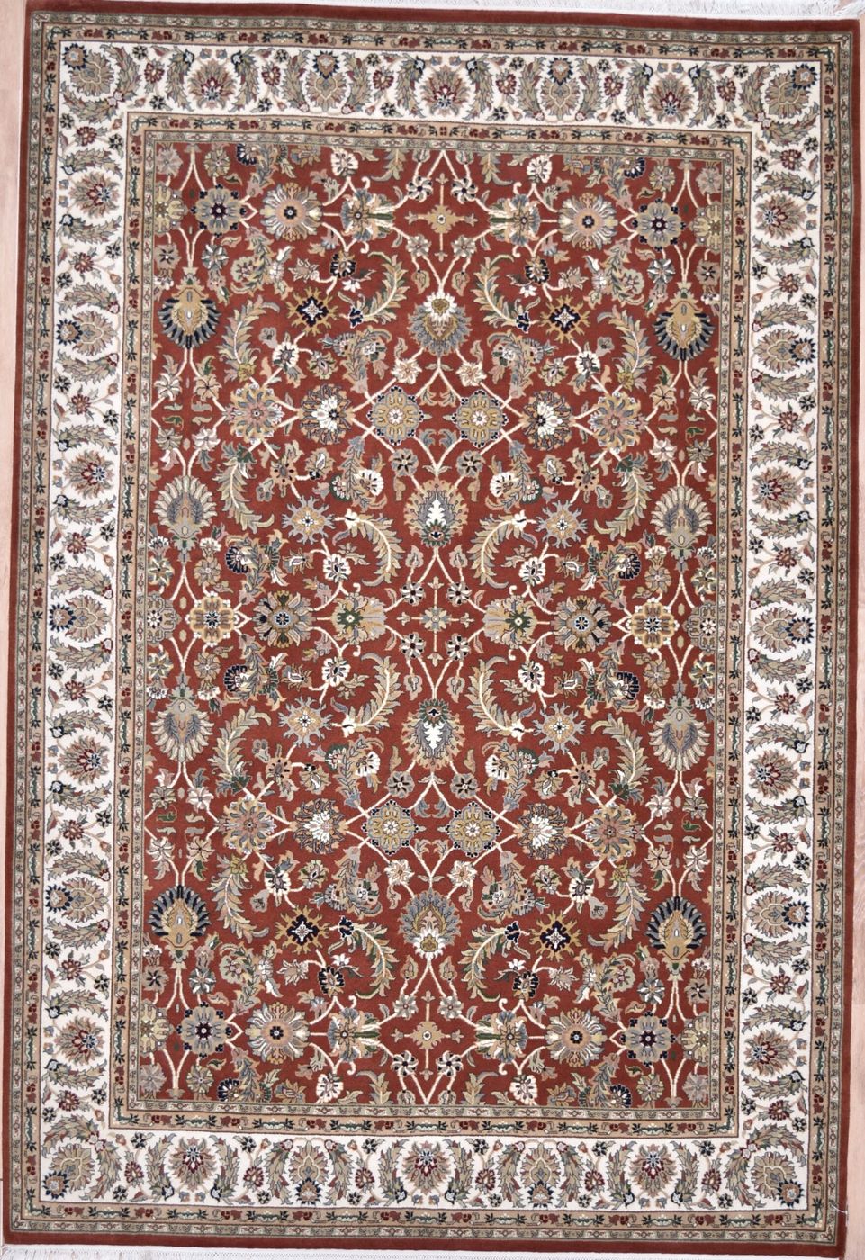 Kashan Rust / Ivory, 6′2″ × 9′0″