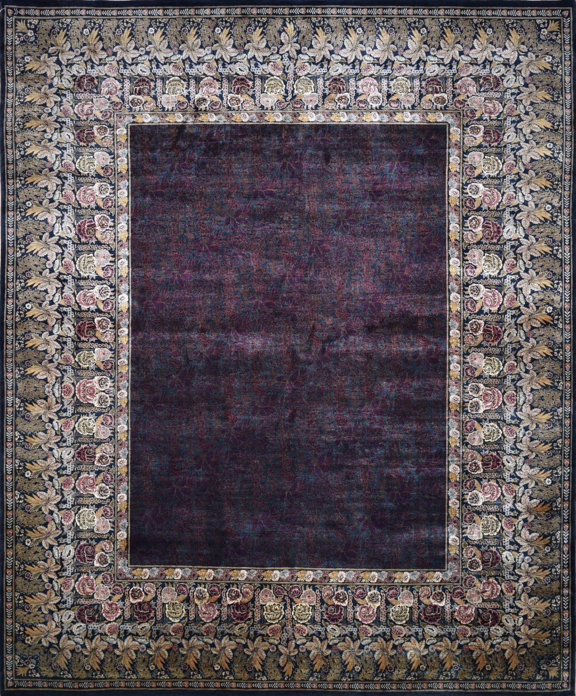 Floral Plum / Slate, 9′1″ × 11′0″, from the Shalimar collection