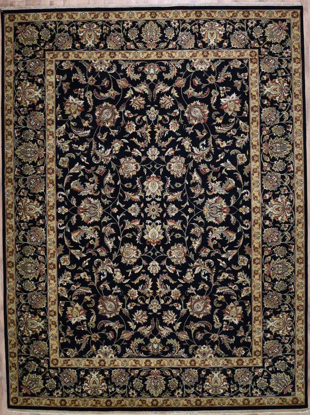 Mirzapur Kashan MZP2003E Black/Black, 9′0″ × 12′0″