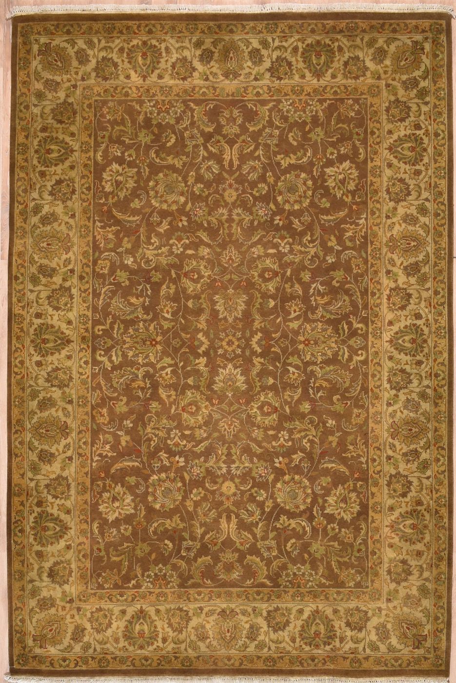 Mirzapur Kashan MZP2003B L.Brown/Beige, 6′0″ × 9′0″