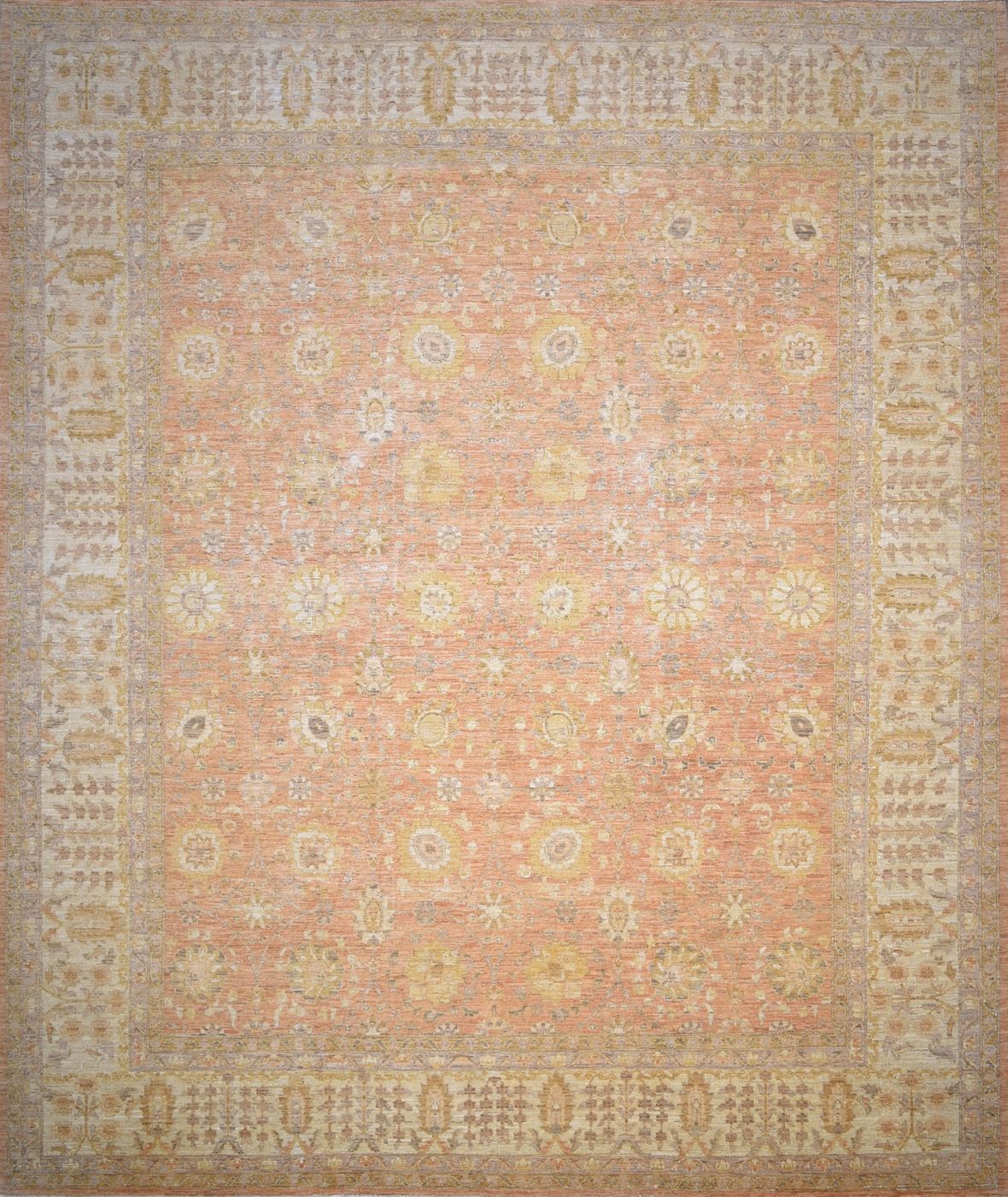Sultanabad 11 Salmon & Gold, 12′3″ × 14′7″