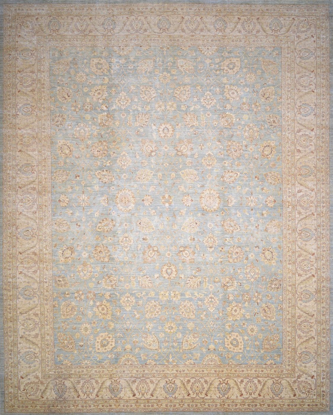 Sultanabad 10 L.Blue & Gold, 12′3″ × 15′4″