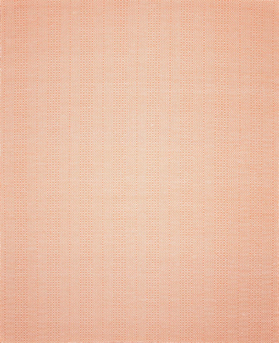 India rug, Tangerine / Ivory, 2′7″ × 3′11″
