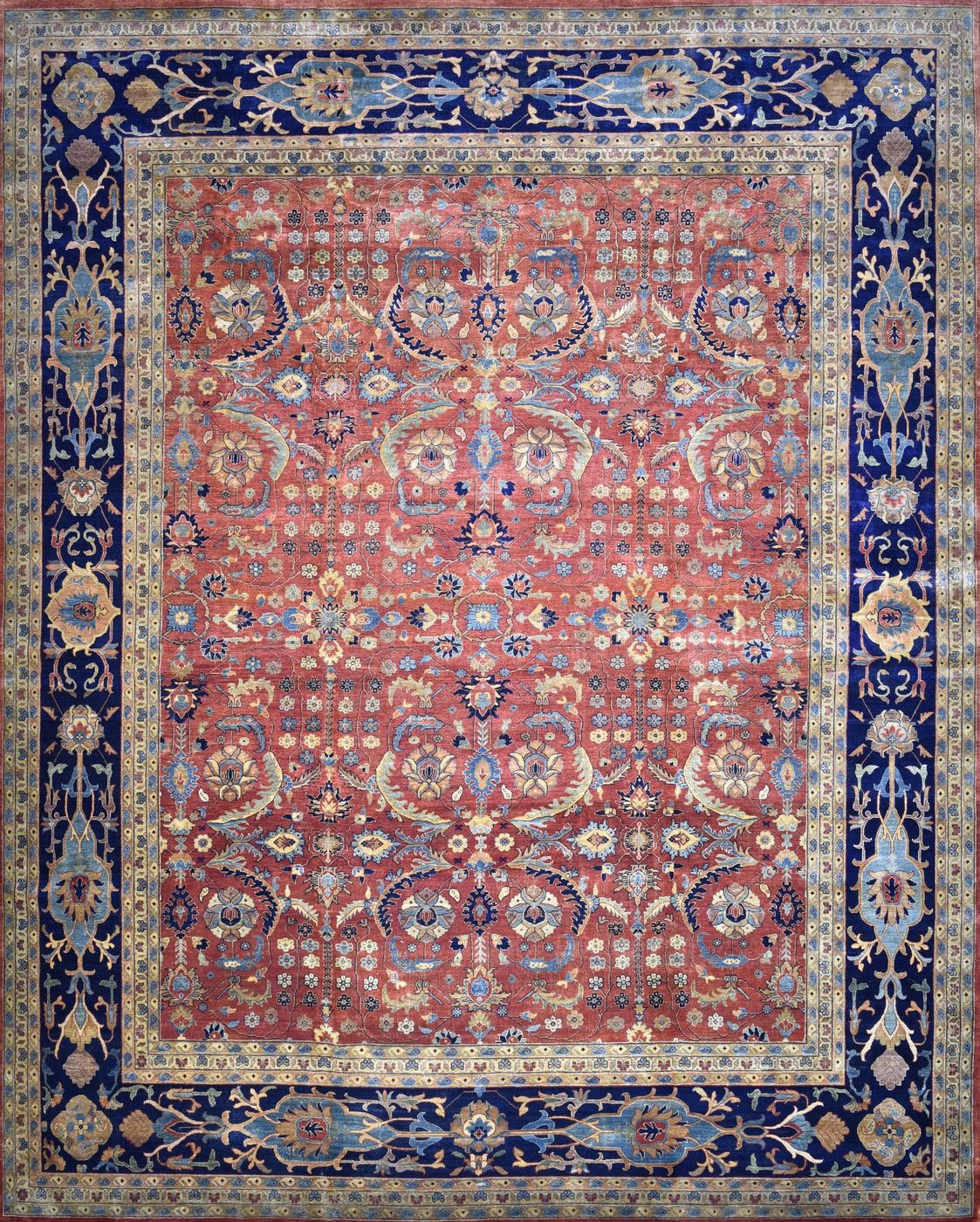 AntiqueATQ55 Rust & Navy, 11′11″ × 14′11″