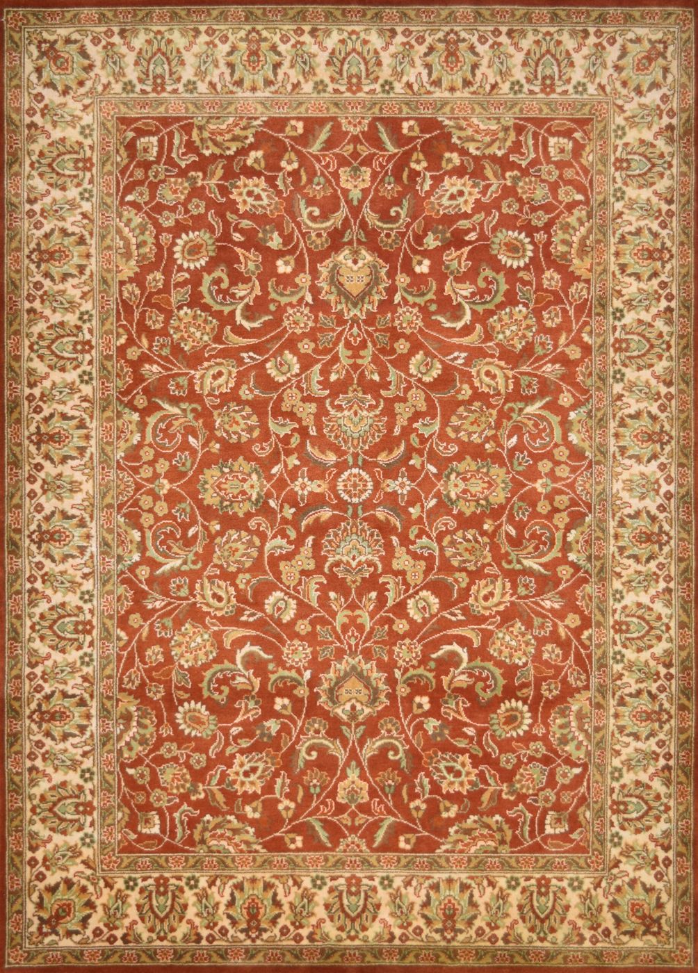 Mirzapur Kashan Copper/Cream, 5′0″ × 6′11″