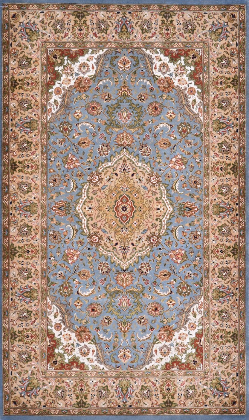 Noor Tabriz Surkhab L.Blue/Gold, 3′0″ × 5′1″