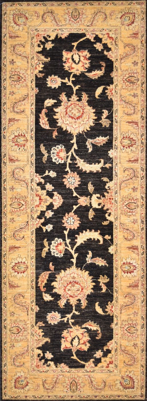 Peshawar Oushak Black/Gold, 2′10″ × 7′10″
