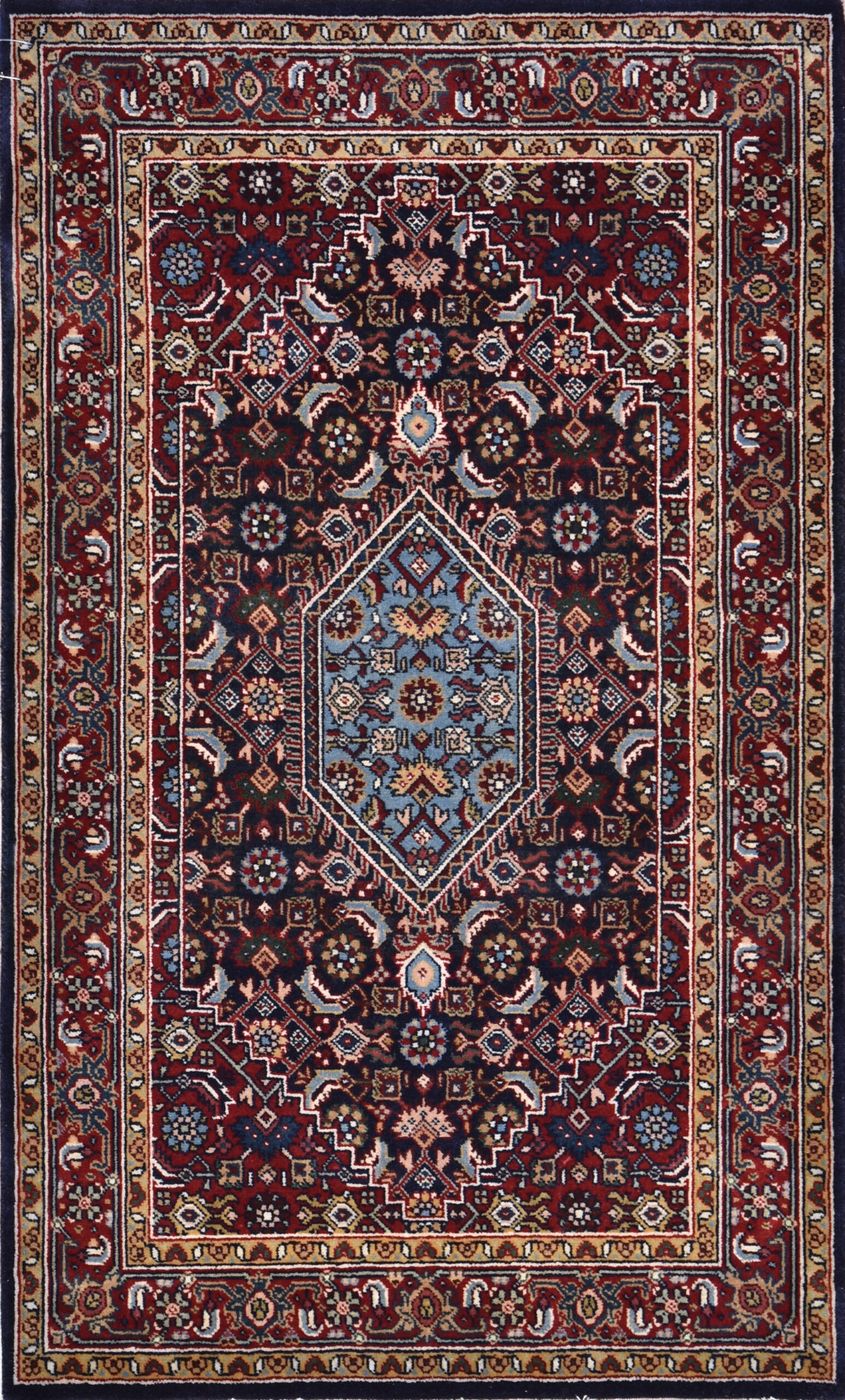 Bijar Navy/Red, 2′6″ × 3′11″