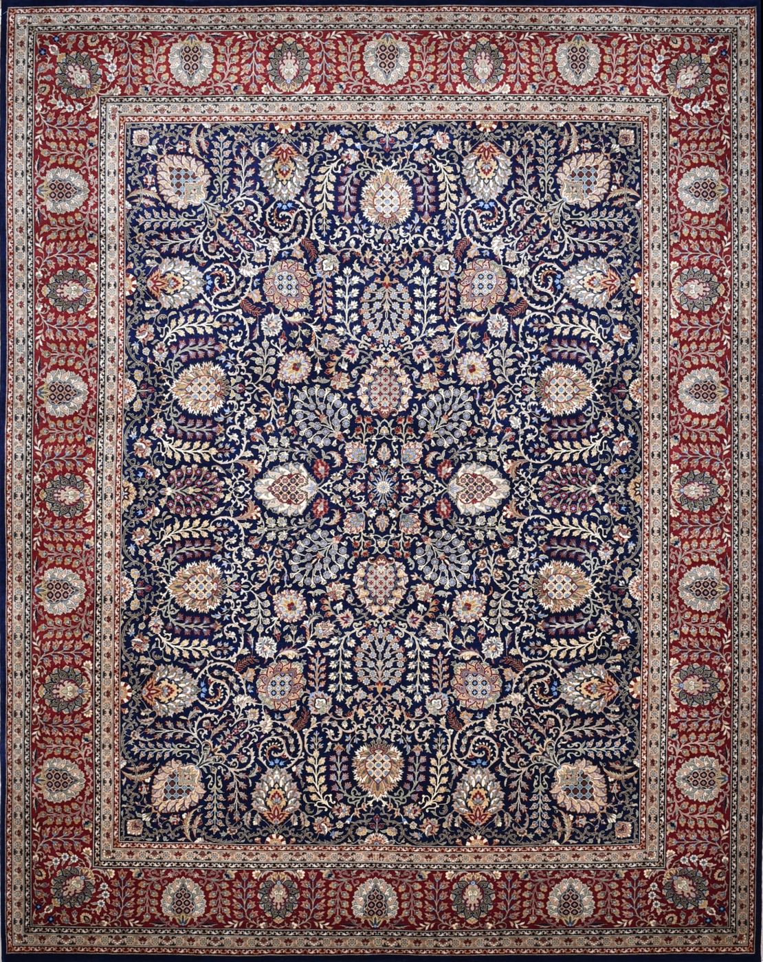Kashan Shama Blue & Red, 8′2″ × 10′2″, from the Shalimar collection