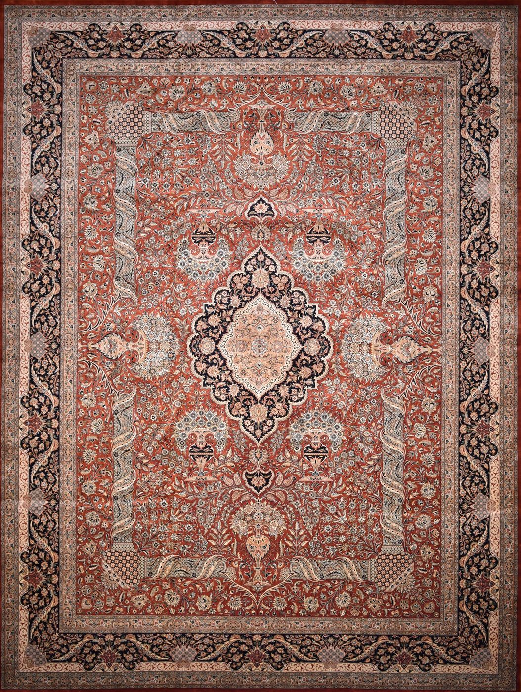 Shalimar Tabriz Rust & Black, 12′1″ × 16′1″