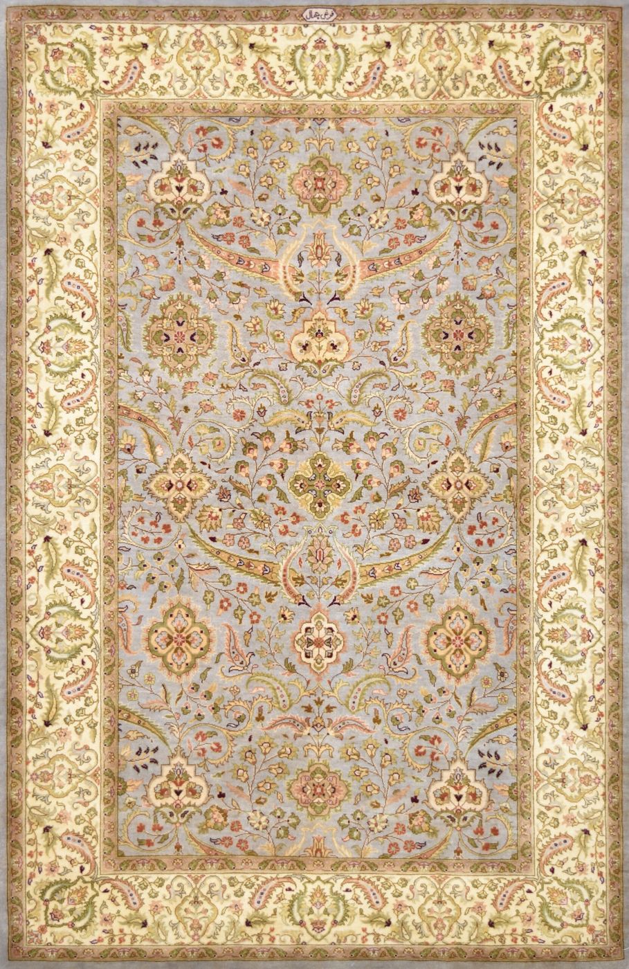 Shalimar Kashan Fall L.Blue/Cream, 4′1″ × 6′5″