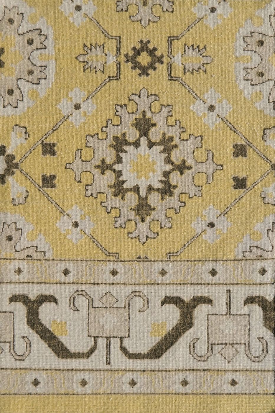 India rug, Yellow / Beige, 7′11″ × 10′0″