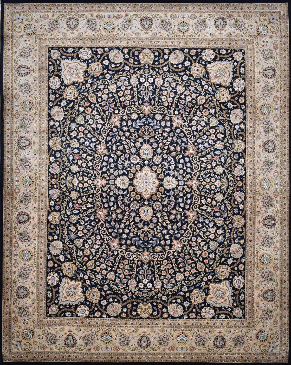 Tabriz Naeem Black & Gold, 8′0″ × 10′2″, from the Shalimar collection