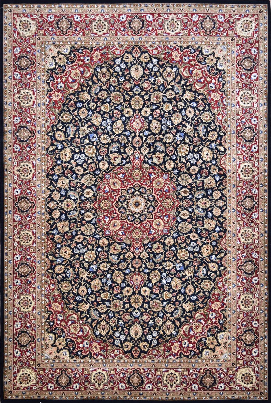 Isfahan Faheem Black & Red, 6′2″ × 9′3″, from the Shalimar collection