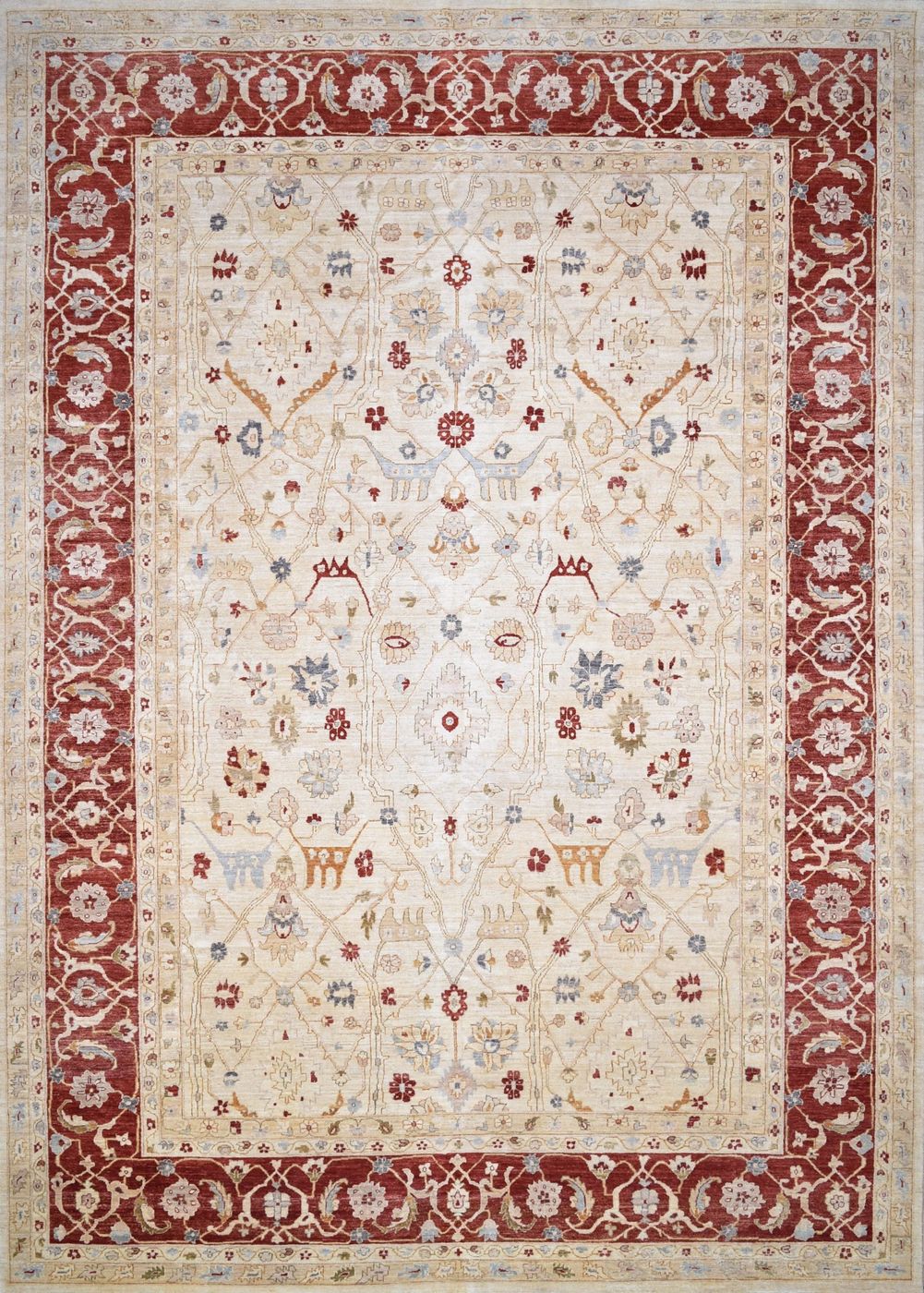 Oushak 1847 Cream & Red, 9′10″ × 13′11″