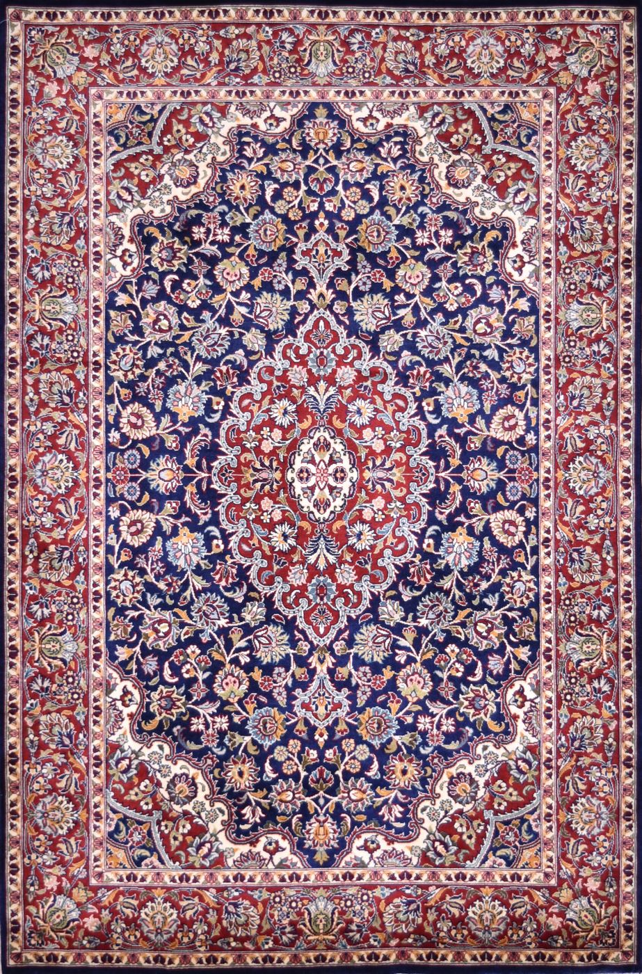 Shalimar Kashan Blue/Red, 4′0″ × 6′3″