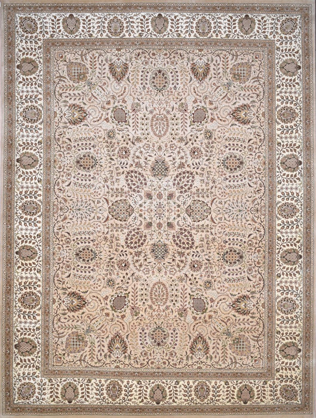Tabriz Shama Gold & White, 9′0″ × 12′0″, from the Shalimar collection