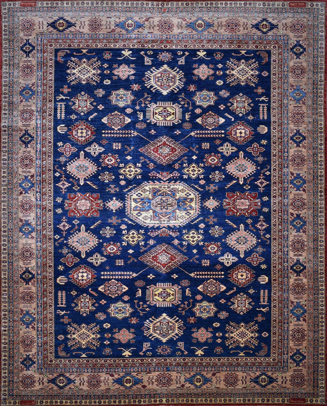 Super Kazak Blue & Beige, 10′0″ × 12′6″, from the Kazak collection
