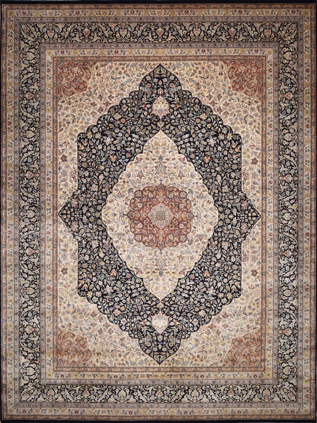 Tabriz A-192 Black, 9′0″ × 12′2″, from the Shalimar collection