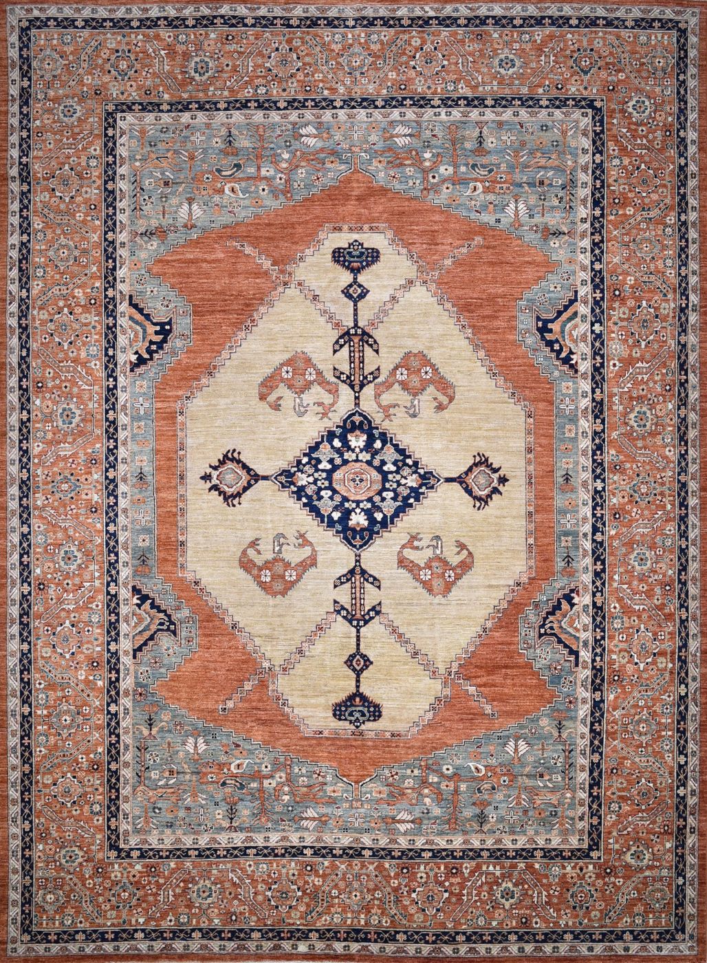 Khyber Heriz Beige & Rust