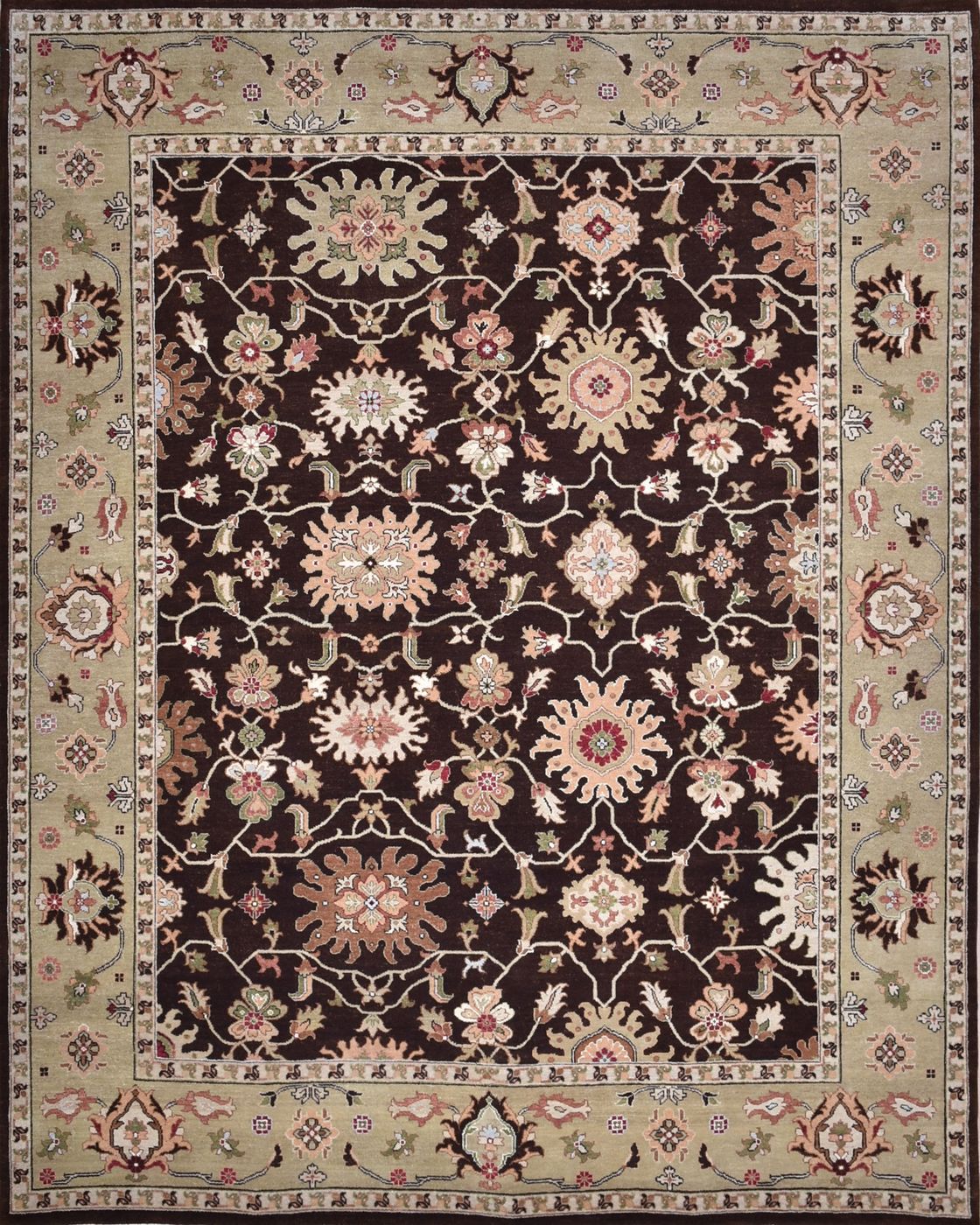 ZGL106C Brown & L. Gold, 7′11″ × 9′10″, from the Ziegler collection