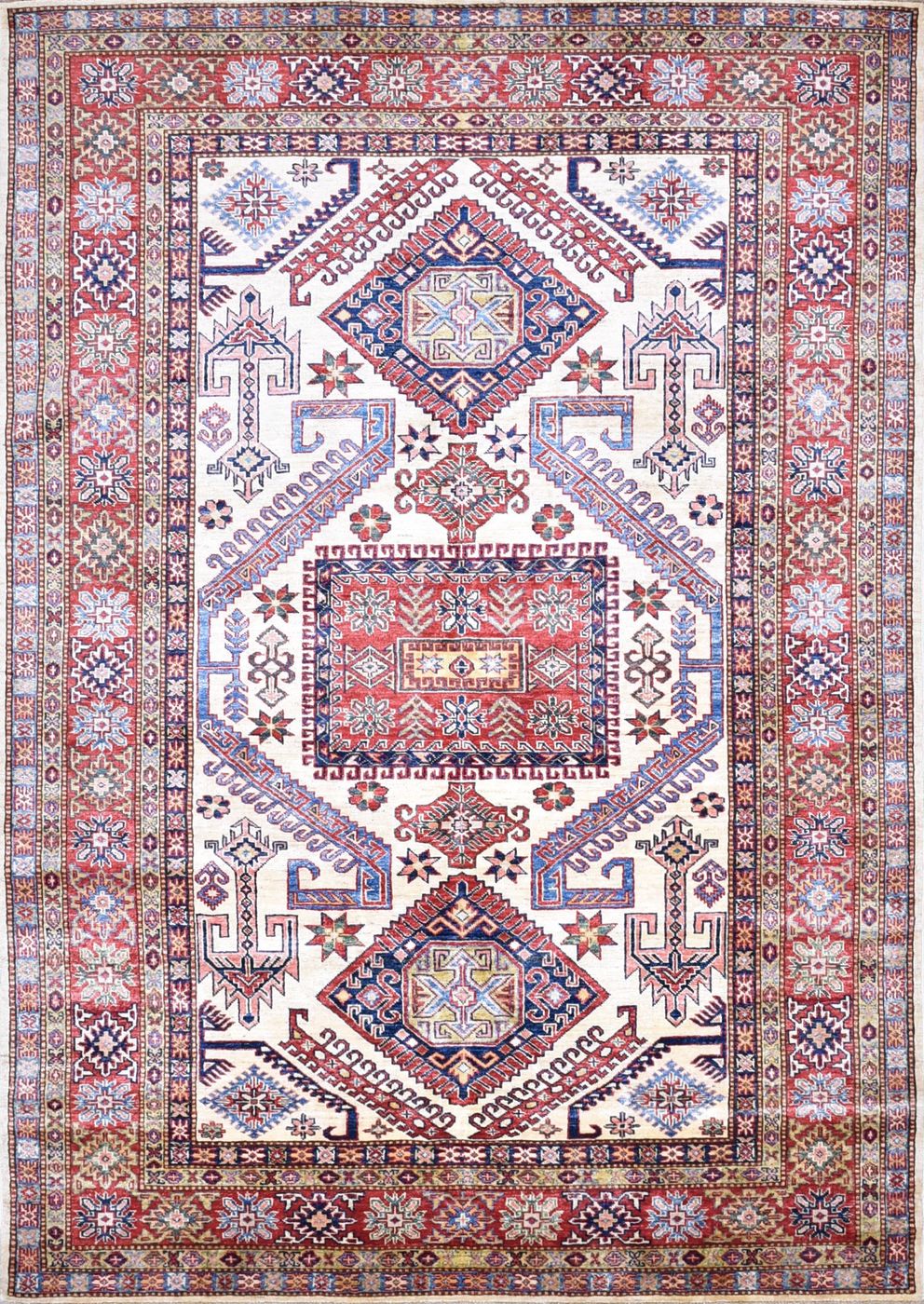 Super Kazak Beige & Red, 5′9″ × 8′2″, from the Kazak collection