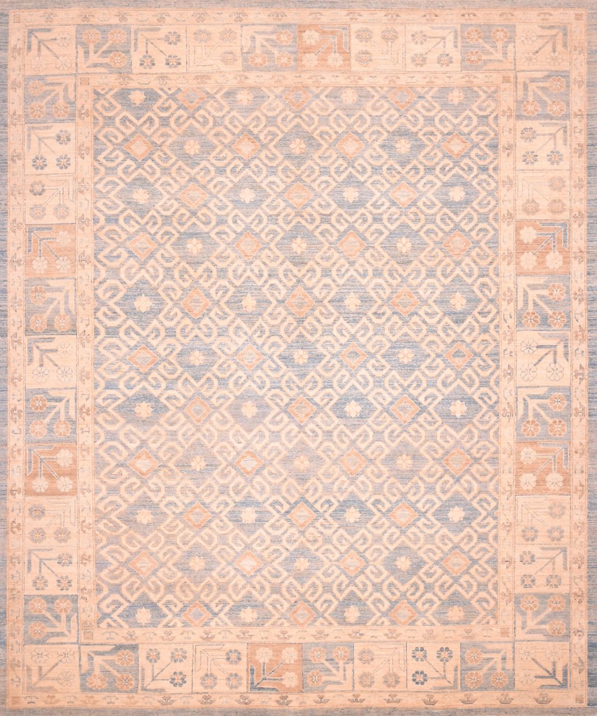 Peshawar Khotan Blue & Ivory, 8′2″ × 9′8″, from the Peshawar collection