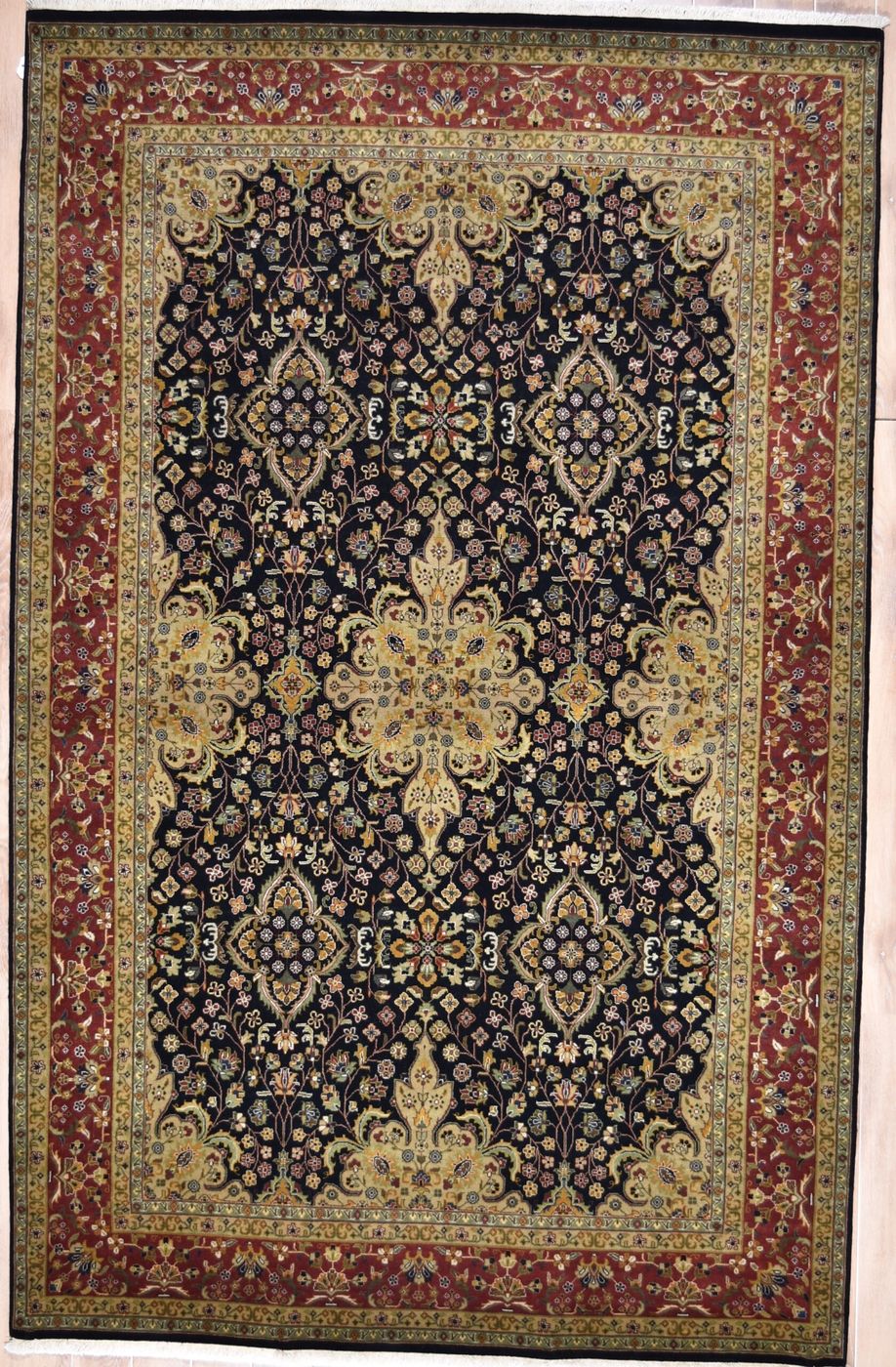 Ferahan Tabriz FRH104B Black/Rust, 5′9″ × 9′0″