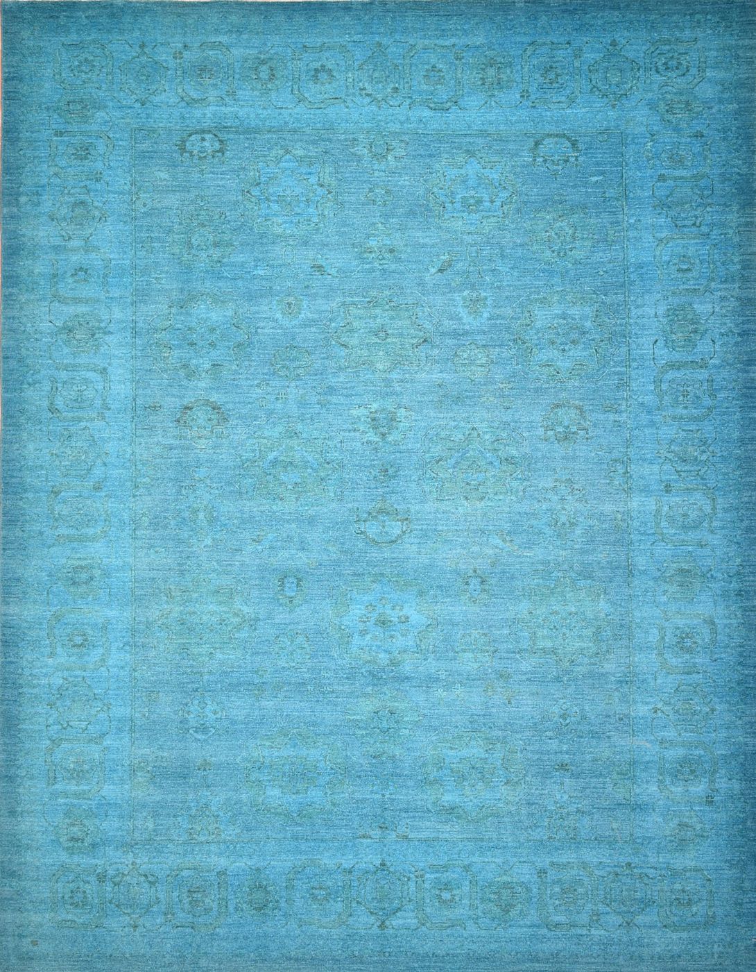 Oushak2059 Torquois, 9′0″ × 11′6″