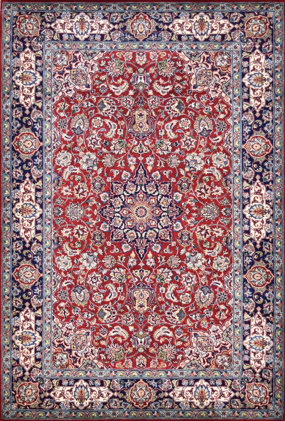 Shalimar Tabriz Shershah Red/Navy, 4′2″ × 6′1″