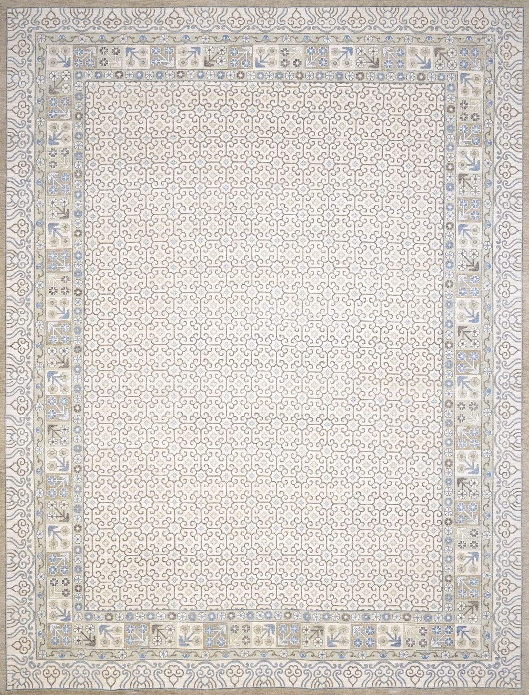 India rug, Beige, 6′0″ × 9′0″