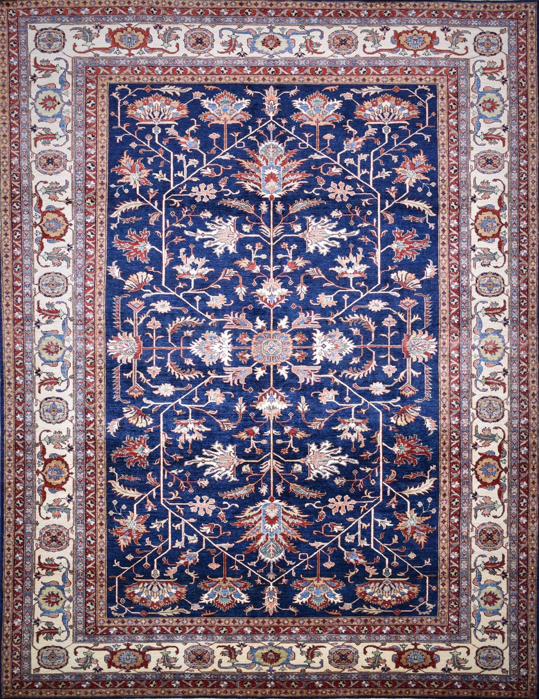 Super Kazak Blue & Ivory, 10′1″ × 13′2″, from the Kazak collection