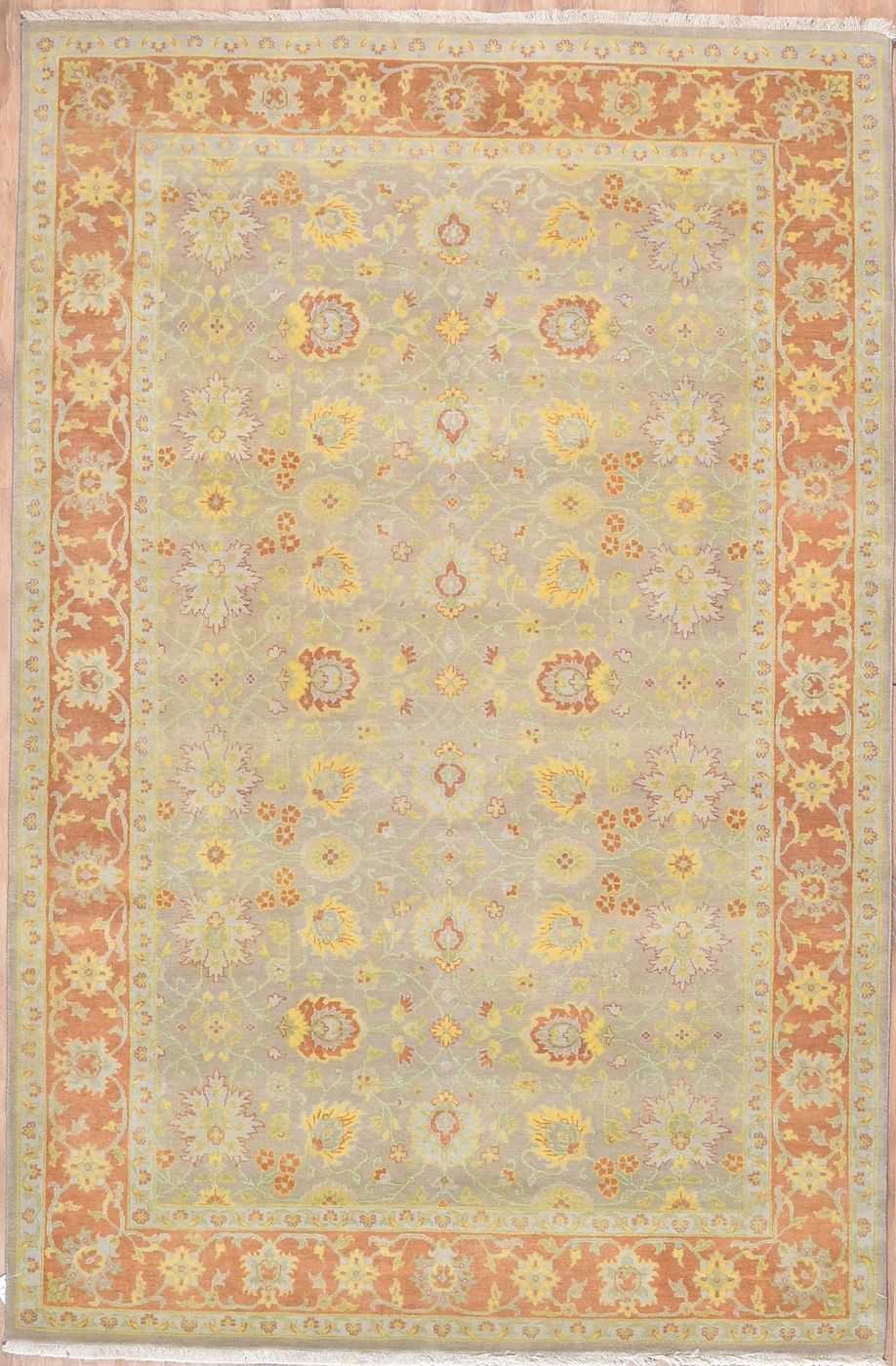 Amritsar Agra AMT-SP01G Beige/Rust, 5′11″ × 9′0″