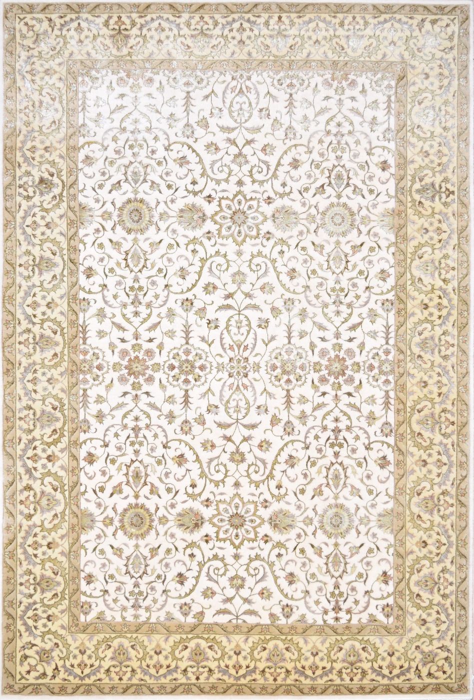Tabriz K-2110 Ivory & Beige W & V, 6′1″ × 9′0″