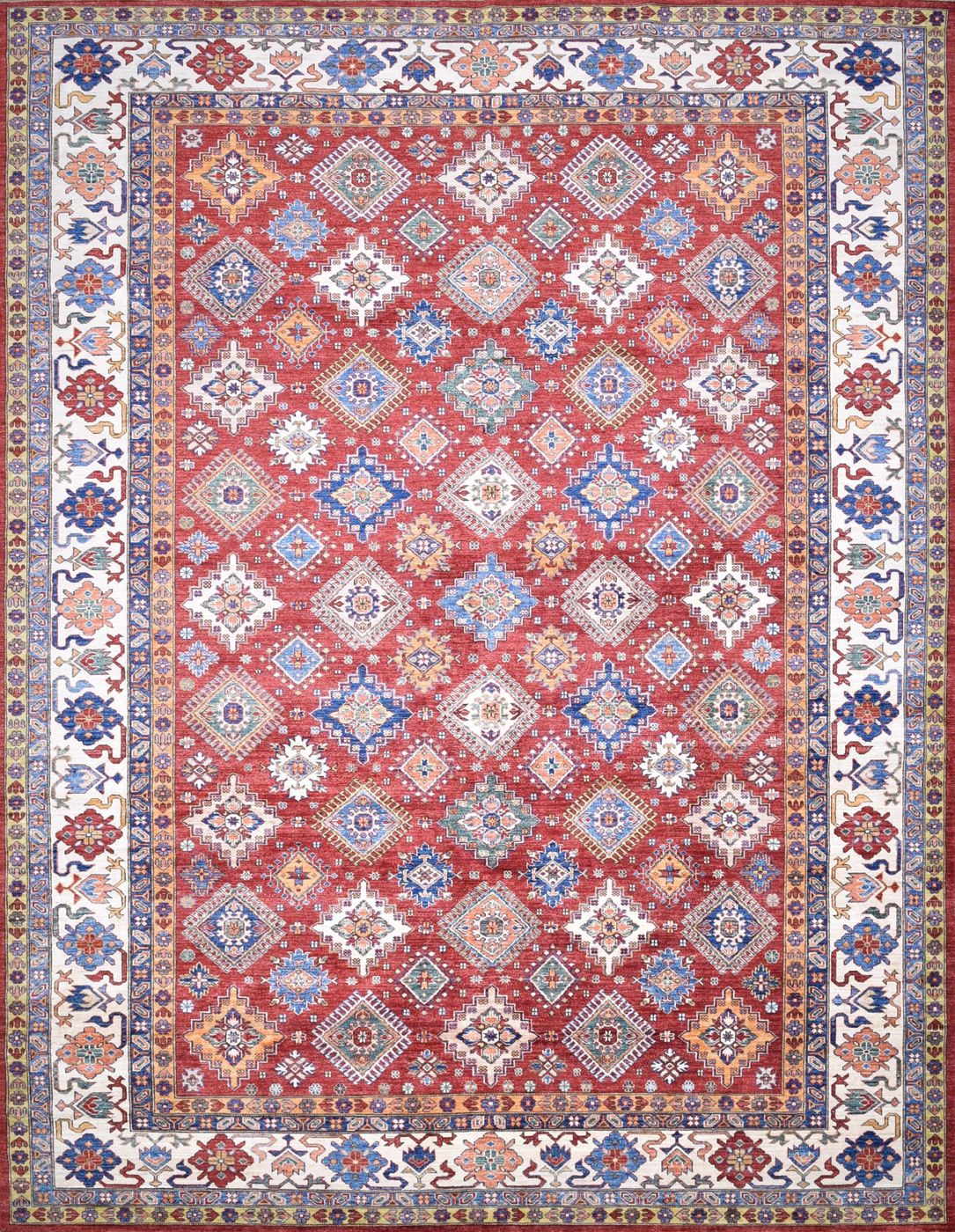 Super Kazak Red & Beige, 8′11″ × 11′7″, from the Kazak collection