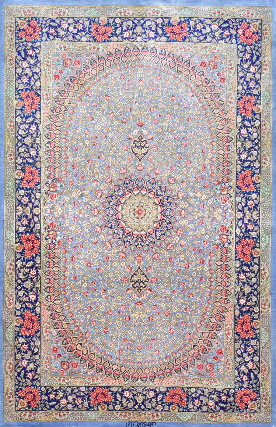 Qum Blue, 2′7″ × 3′11″