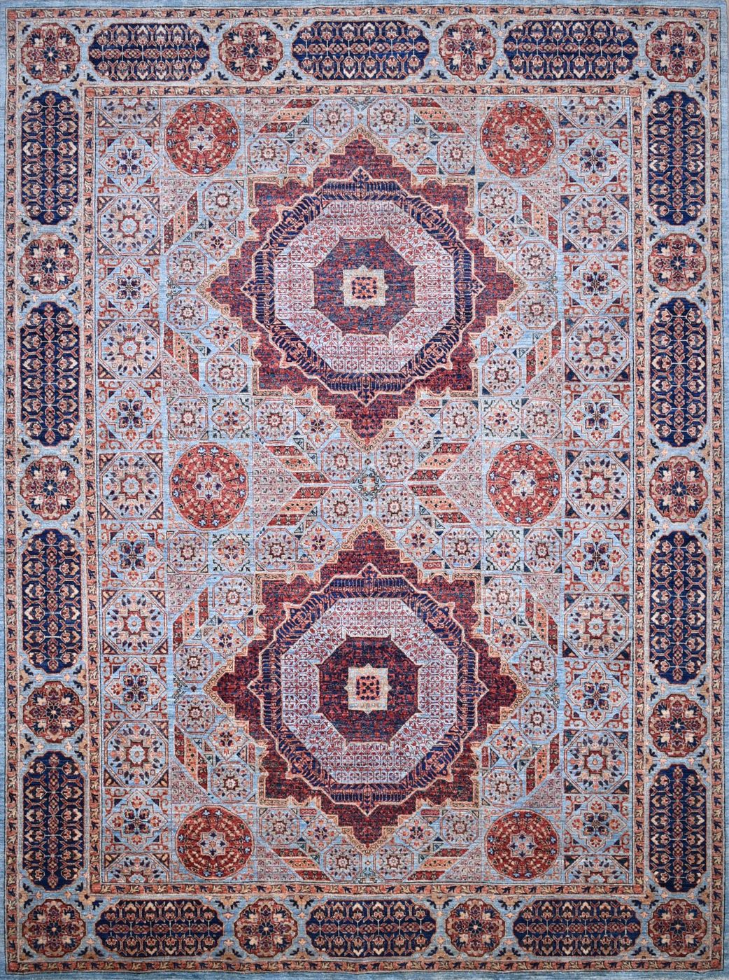 Mamluk Blue, 8′11″ × 11′11″
