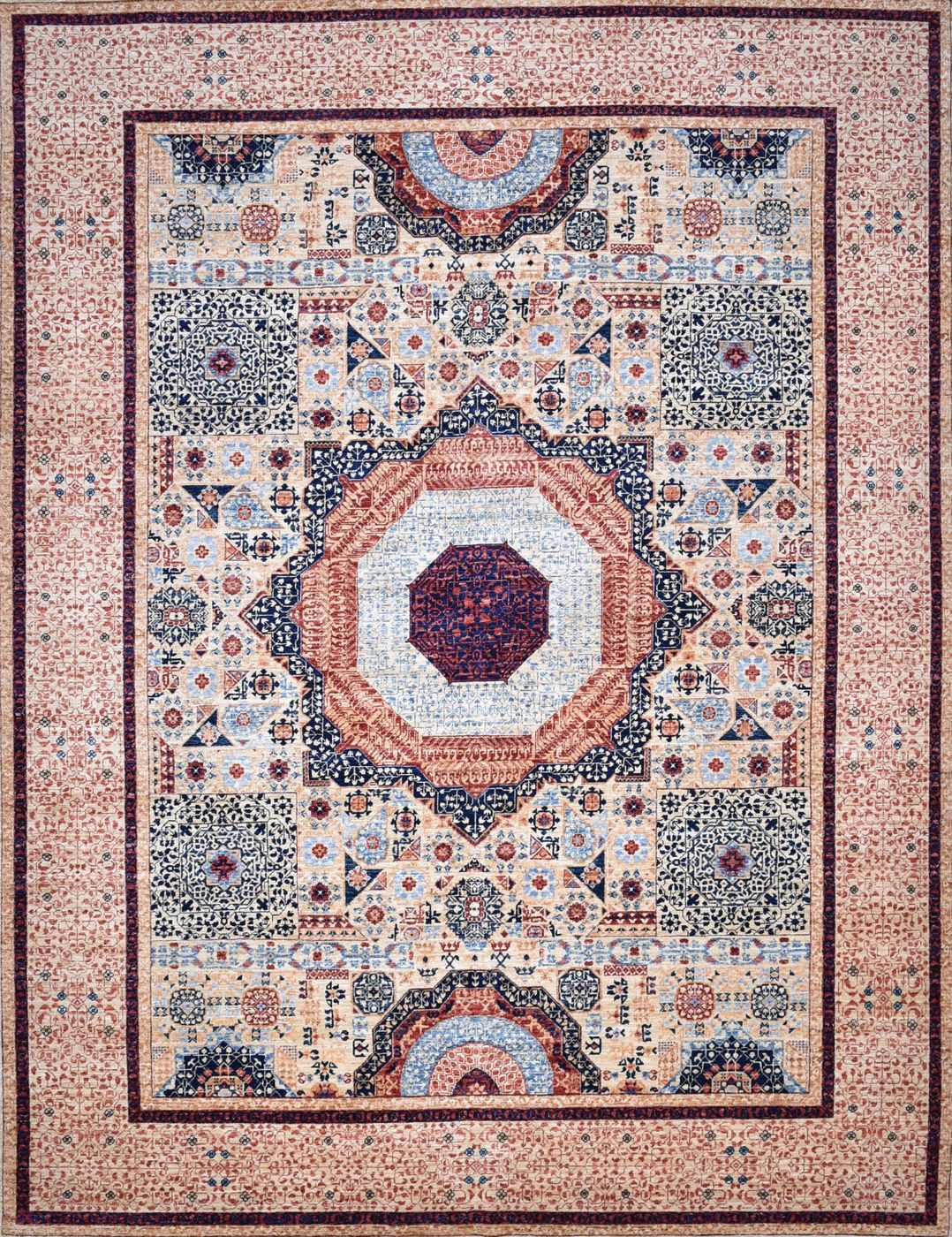 Afghani Mamluk Beige, 9′1″ × 11′10″