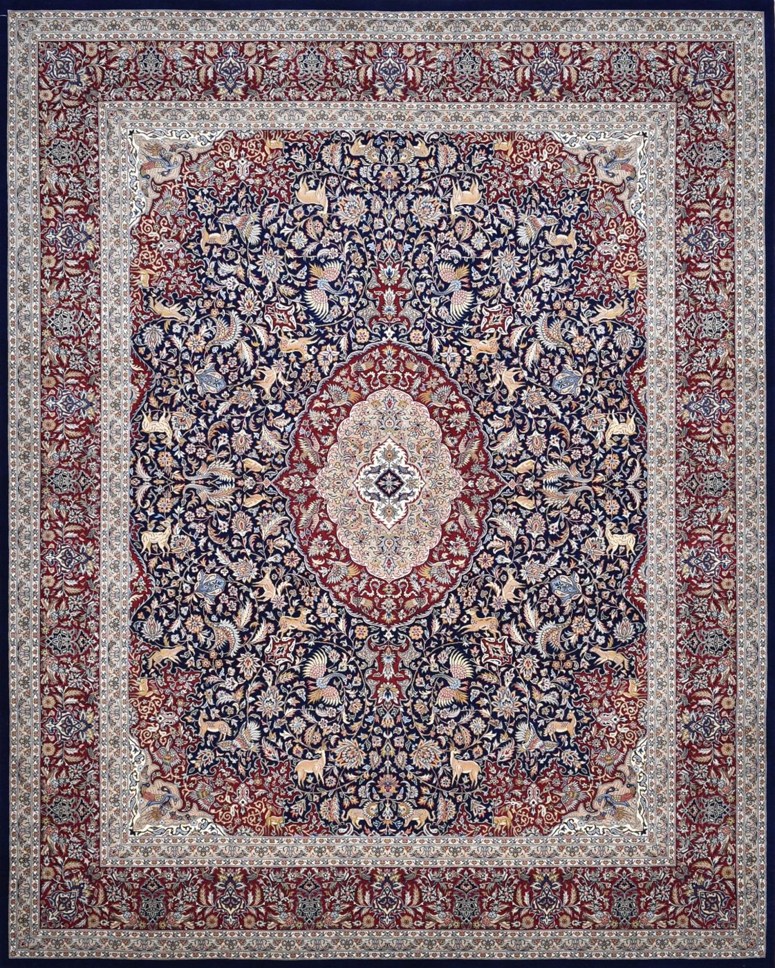 Tabriz Shokat Blue & Red, 8′1″ × 10′2″, from the Shalimar collection