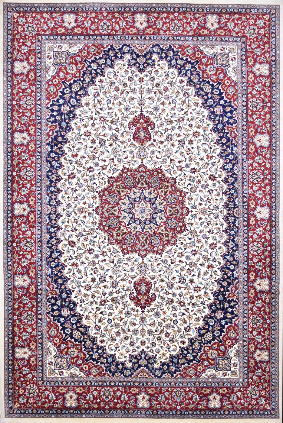 Tabriz Ishaaq Ivory & Red, 6′0″ × 9′1″, from the Shalimar collection