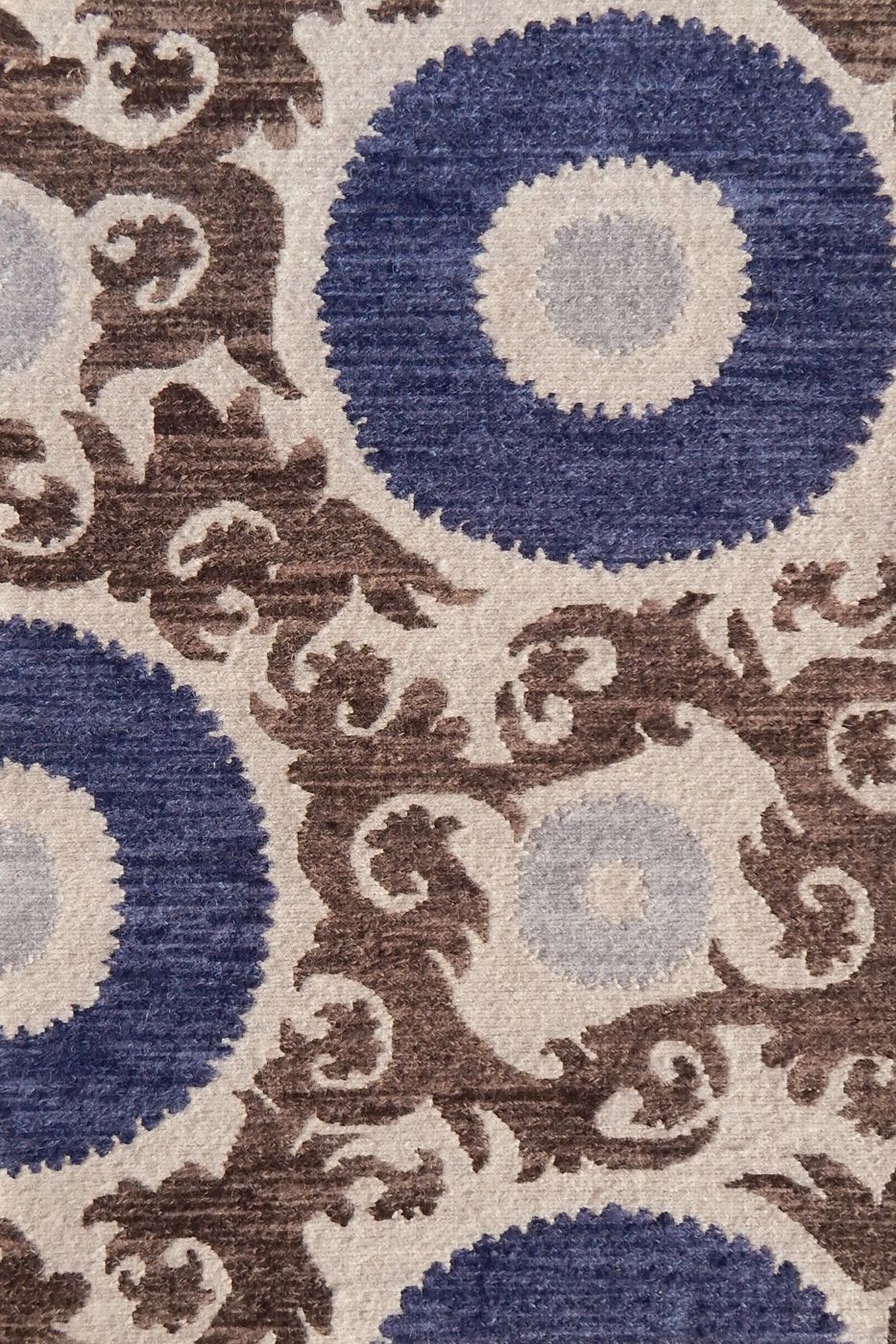 India rug, Beige / Blue, 9′0″ × 11′11″
