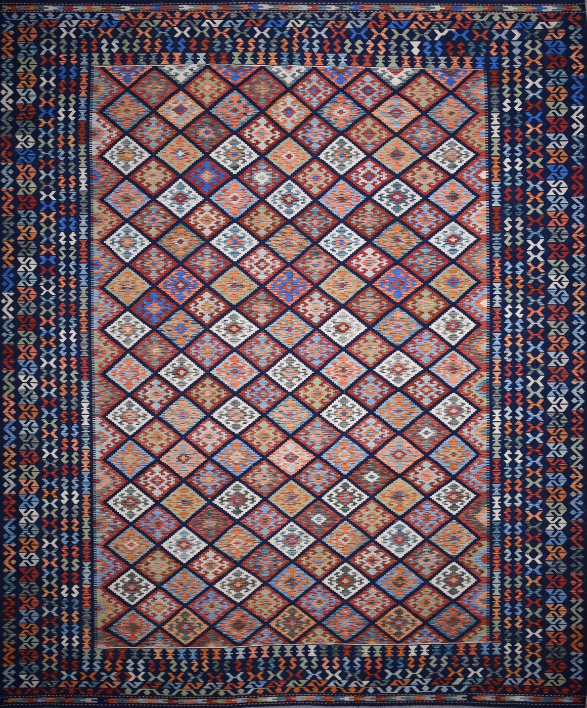 Vintage Kelim Multi, 10′7″ × 12′9″